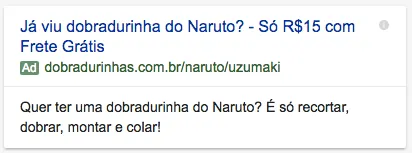 Dobradurinhas - AdWords - Naruto Ad