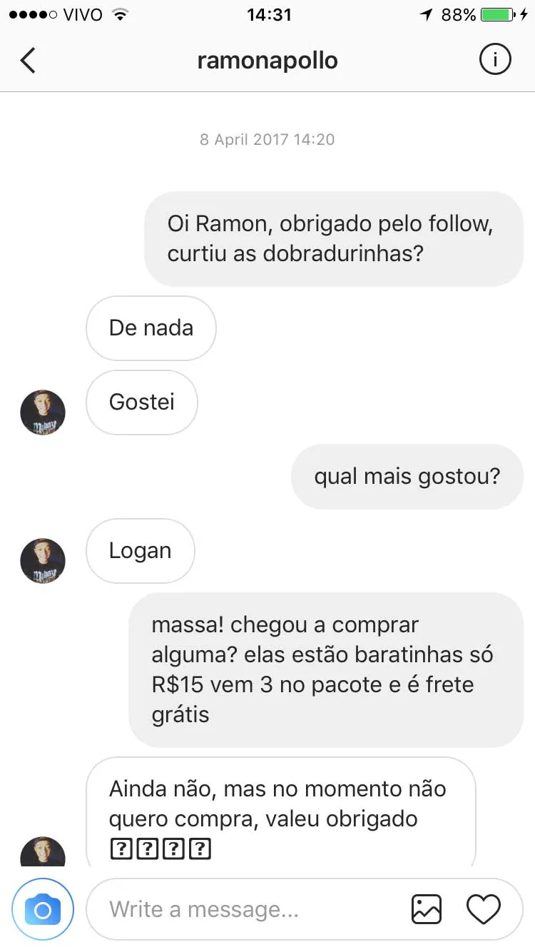 Dobradurinhas - Conversas no Instagram