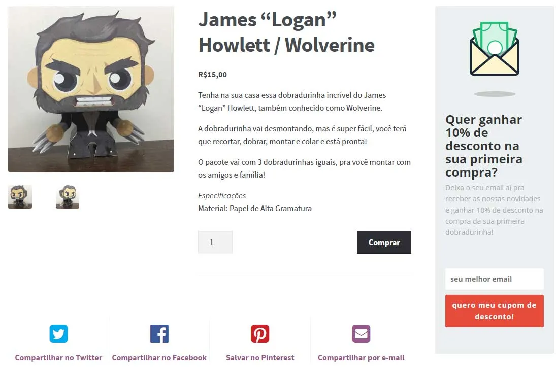 Dobradurinhas - Captura de Emails na Página de Produto