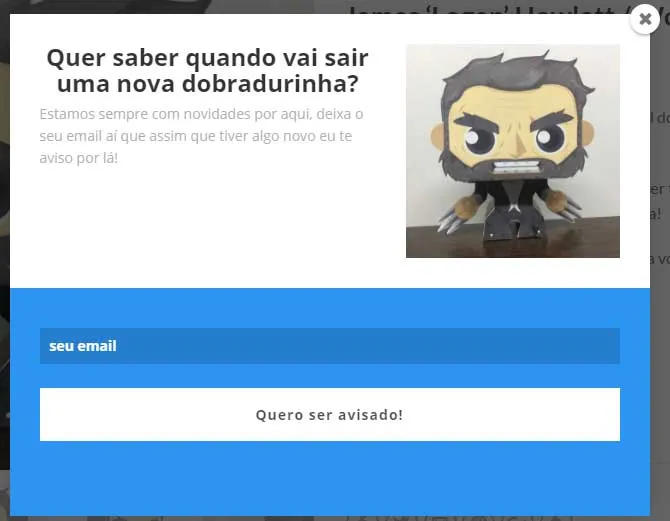 Dobradurinhas - Exit Popup na página de Produto