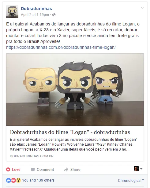 Dobradurinhas - Primeira Postagem com divulgação paga